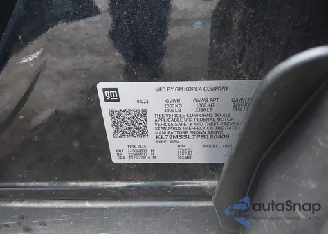 2023 Chevrolet Trailblazer Awd Activ from USA, damaged, VIN KL79MSSL7PB180409